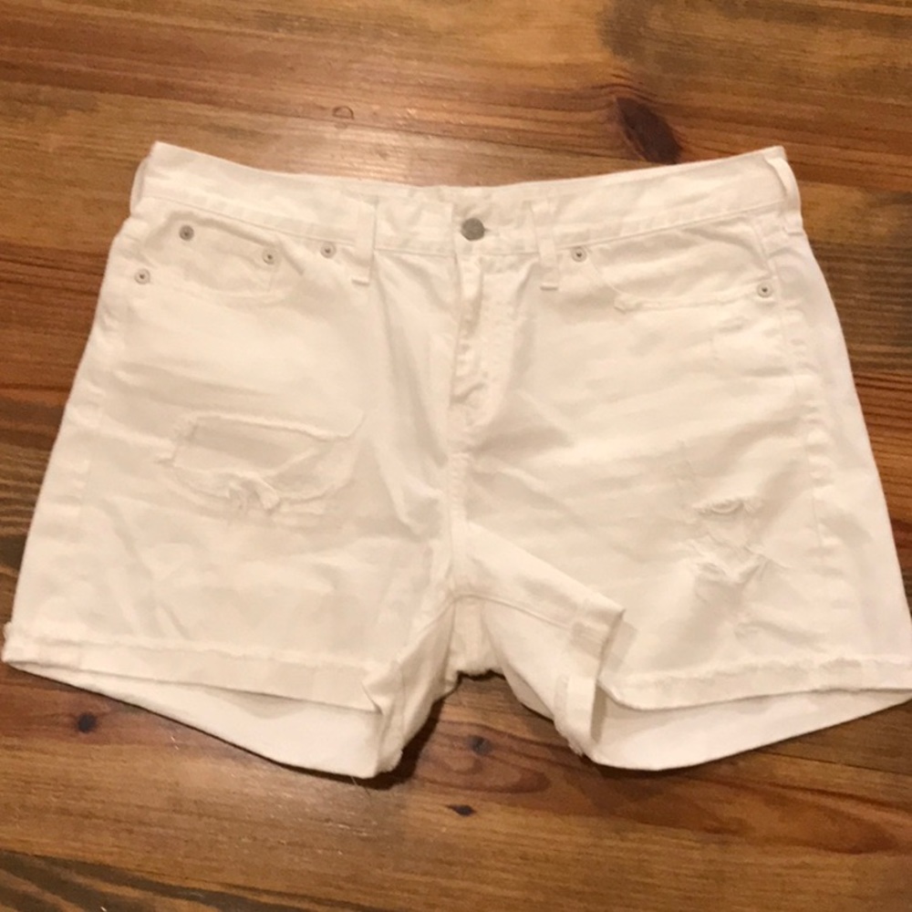 Madewell white denim shorts